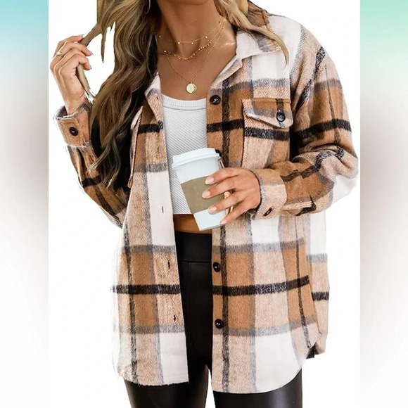 NWT Women's Casual Plaid Shacket - Picture 1 of 7